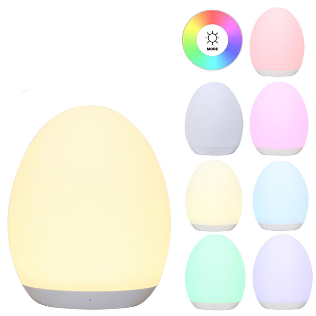 Genopladelig æggeformet LED natlampe