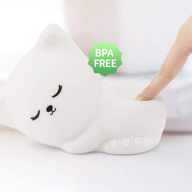 Sovende kat natlampe i blød silikone