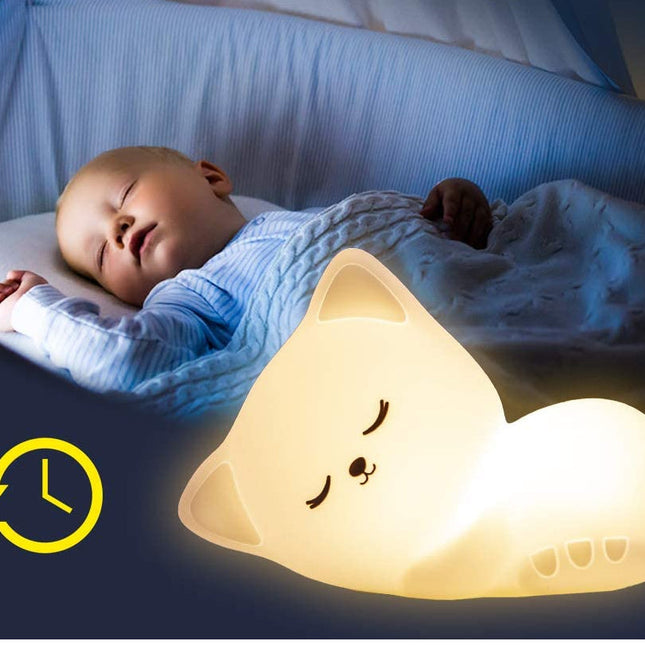 Sovende kat natlampe i blød silikone