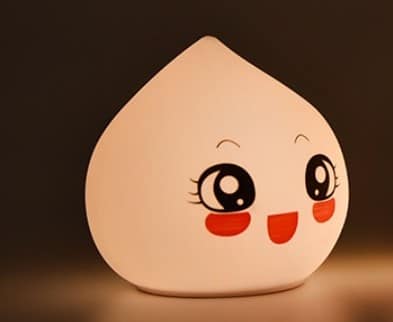 Silikone fersken natlampe med touch