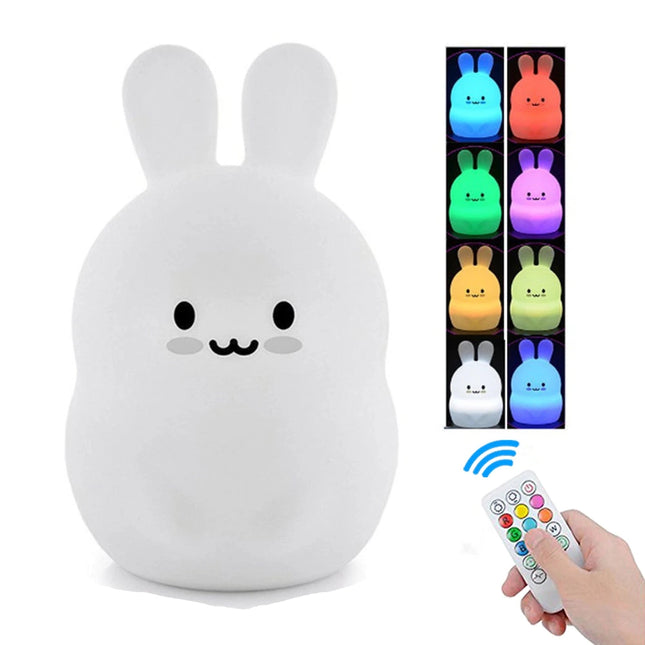 Kanin LED natlampe med fjernbetjening