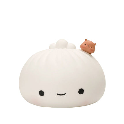 Kawaii dumpling natlampe i blød silikone