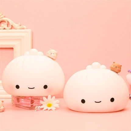 Kawaii dumpling natlampe i blød silikone