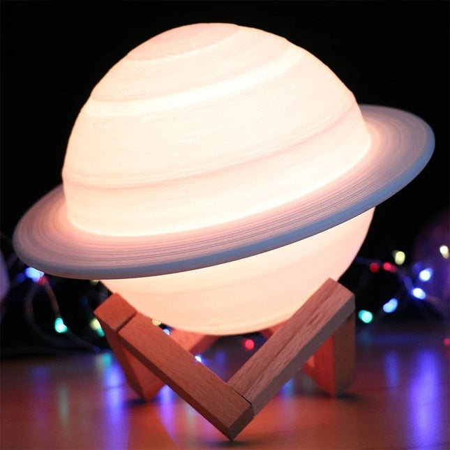 Saturn planet 3D LED natlampe