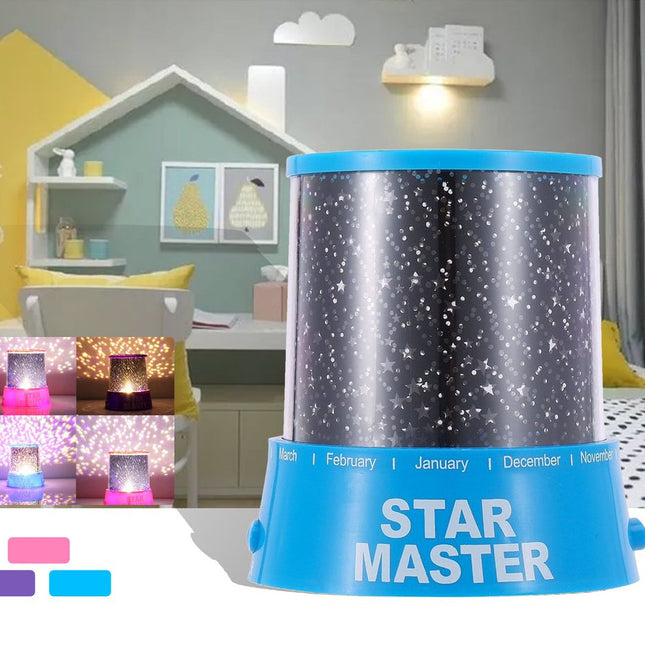 LED natlampe projektor med stjernehimmel