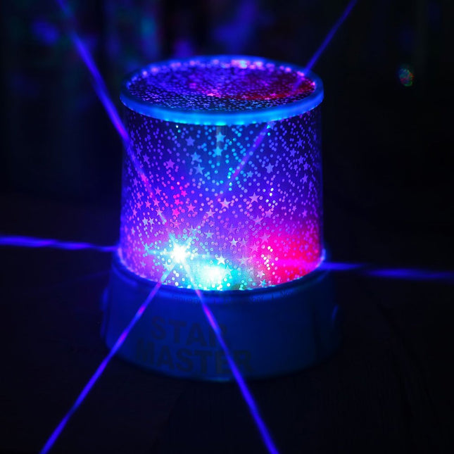 LED natlampe projektor med stjernehimmel