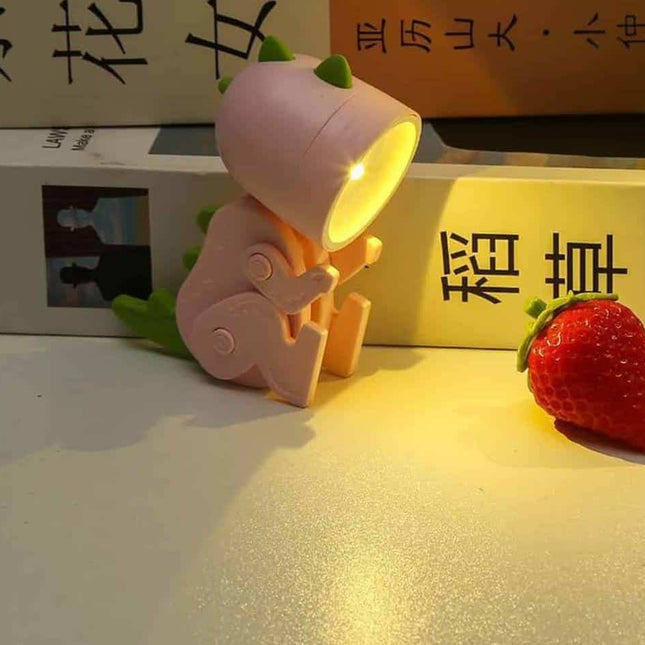 Justerbar mini dinosaur LED læselampe