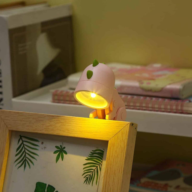 Justerbar mini dinosaur LED læselampe