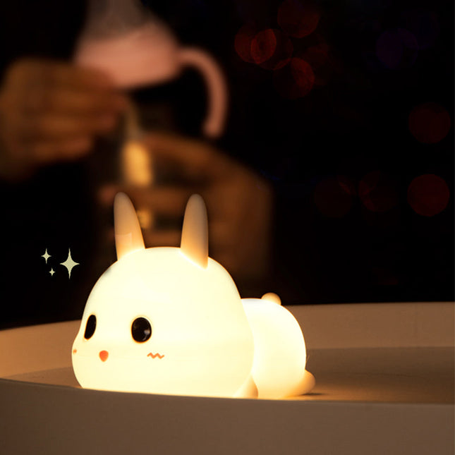 Lang kanin LED natlampe i silikone