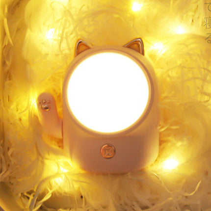 Lykkekat LED natlampe med touch funktion