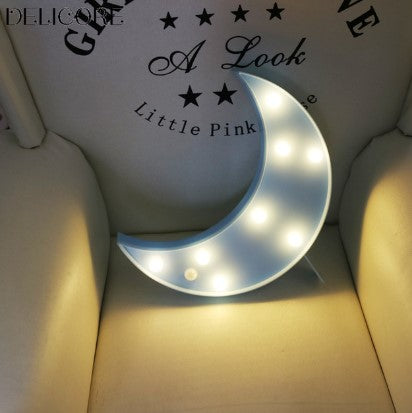 Dekorativ farverig LED månelampe med fod