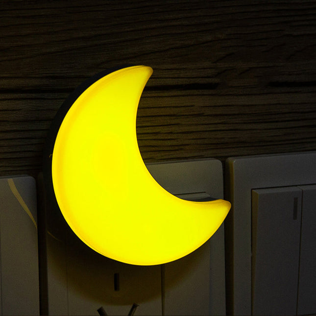 Gul måne natlampe til stikkontakt