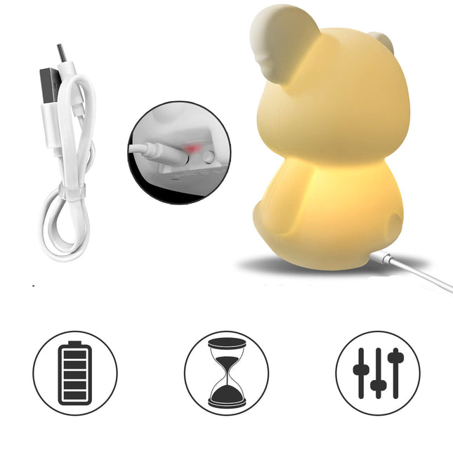 Sød koala silikone natlampe med farveskift