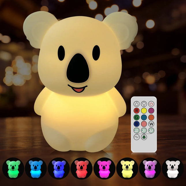 Sød koala silikone natlampe med farveskift