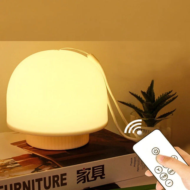 Moderne svampe bordlampe med fjernbetjening