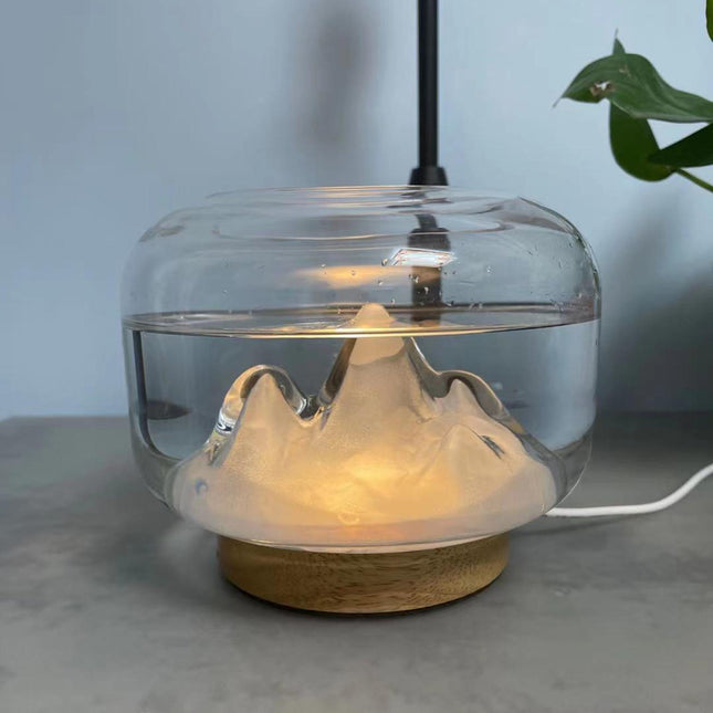 Dekorativ bjerg lampe i glas kuppel