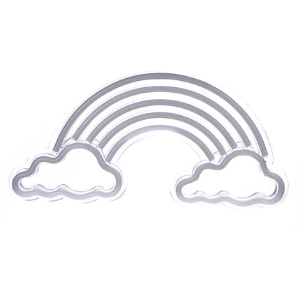 Regnbue neonskilt til væggen