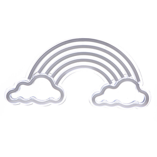 Regnbue neonskilt til væggen