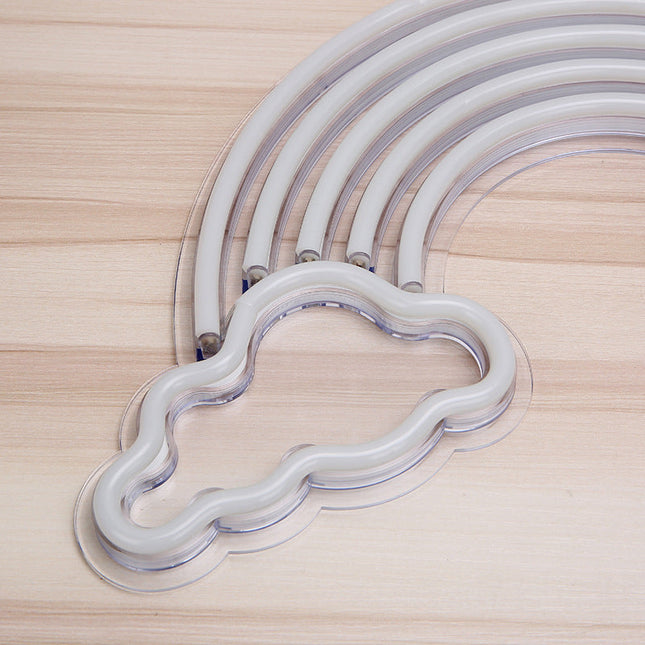 Regnbue neonskilt til væggen