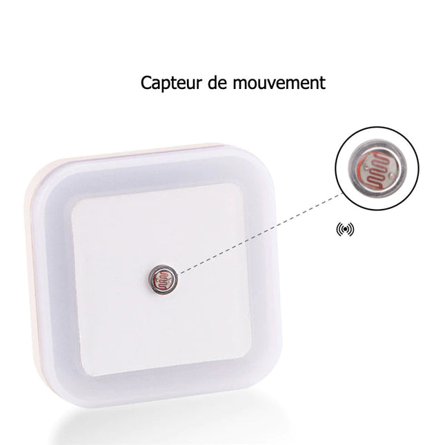 LED natlampe til stikkontakt med lyssensor