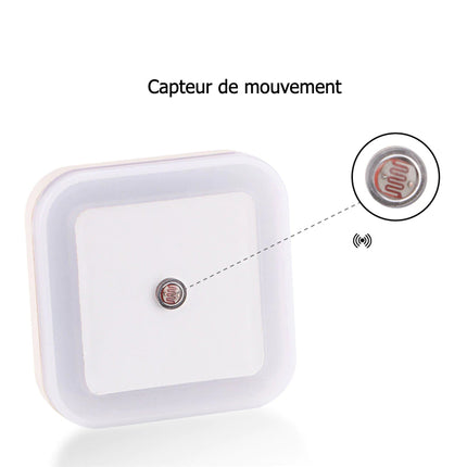 LED natlampe til stikkontakt med lyssensor