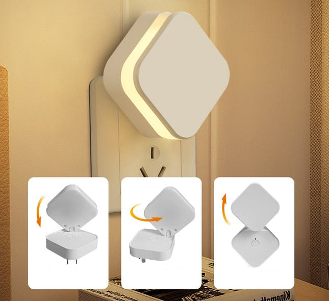 Natlampe til stikkontakt med fjernbetjening