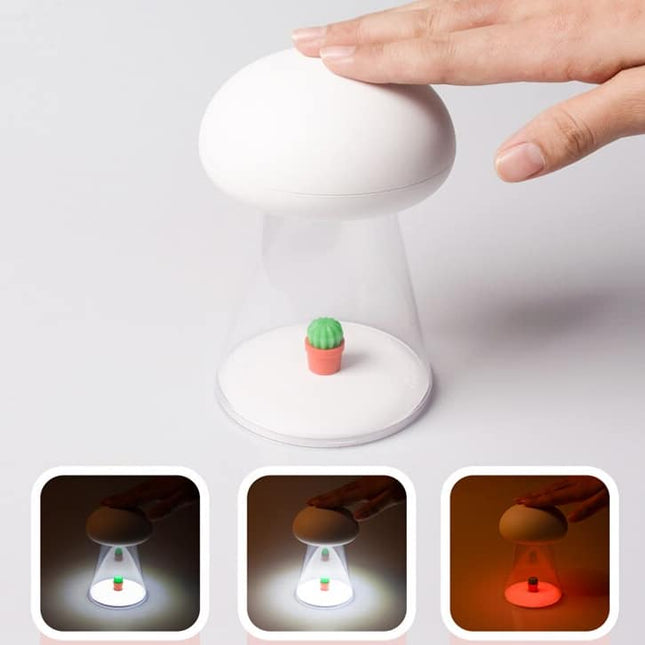 Svamp natlampe med musik og touch