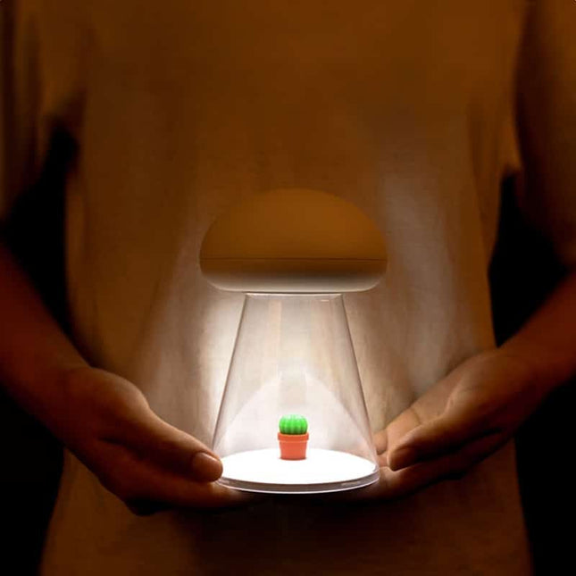 Svamp natlampe med musik og touch