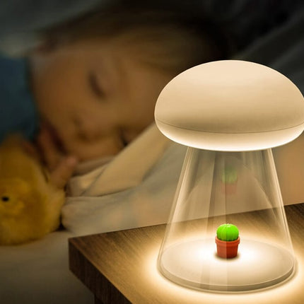 Svamp natlampe med musik og touch