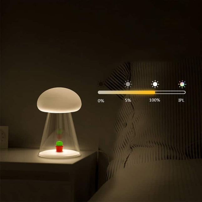 Svamp natlampe med musik og touch