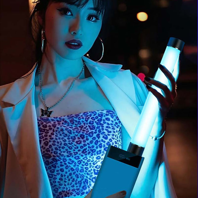 Farverig genopladelig LED lysstav lampe