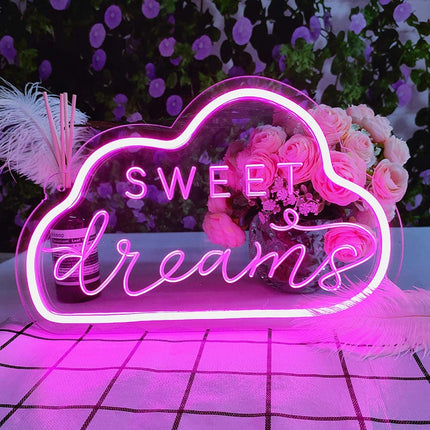 Sky neonskilt 'Sweet Dreams' til væg