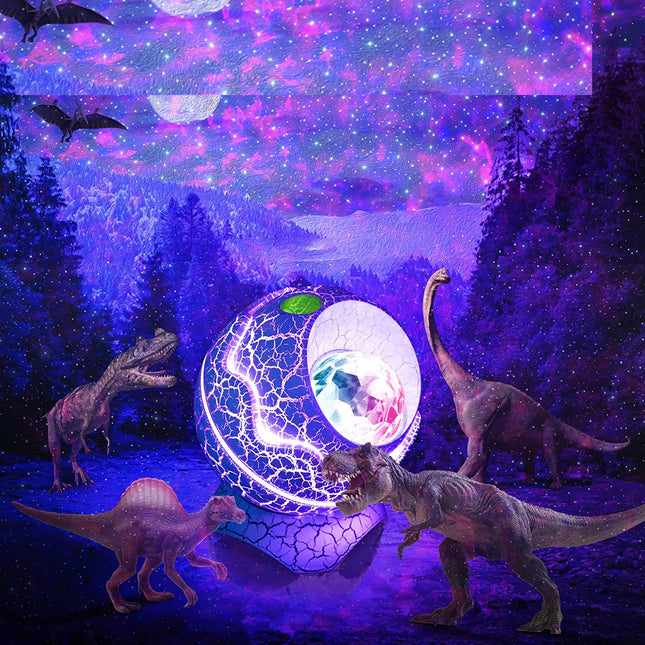Stjerneprojektor natlampe formet som dinosauræg