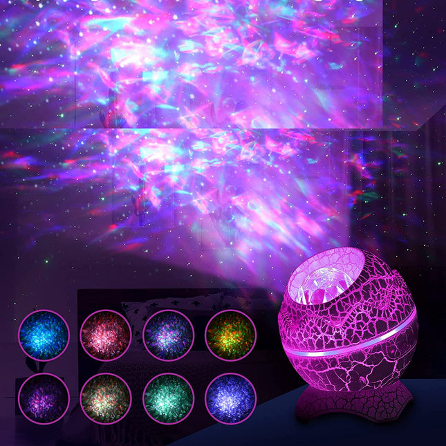 Stjerneprojektor natlampe formet som dinosauræg