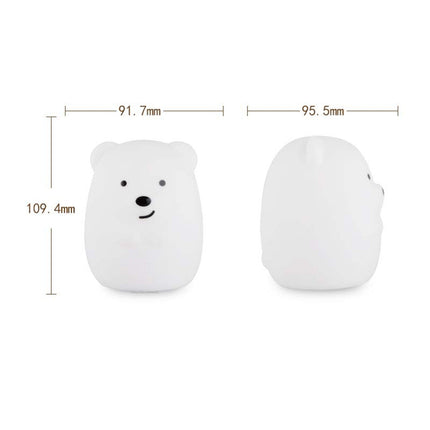 Bjørne natlampe i silikone med fjernbetjening