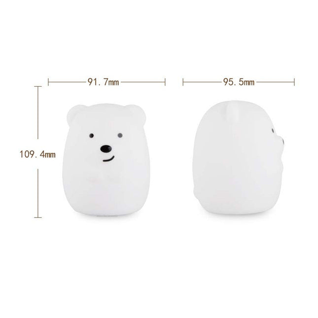 Bjørne natlampe i silikone med fjernbetjening