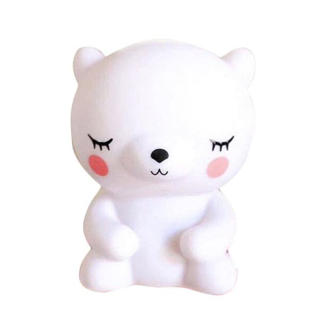 Sød bjørn silikone natlampe til baby