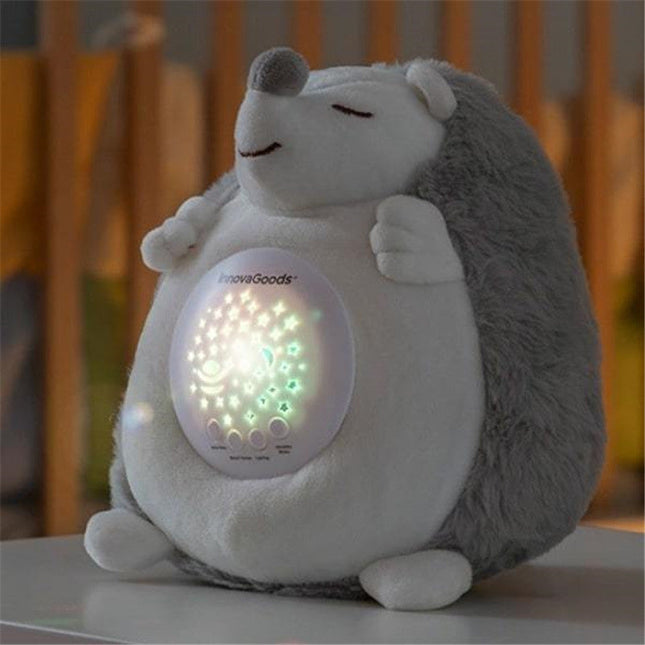 Pindsvin plysdyr med stjerneprojektor