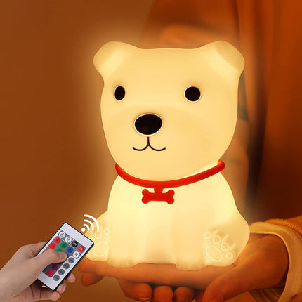 Silikone hundehvalp natlampe med fjernbetjening