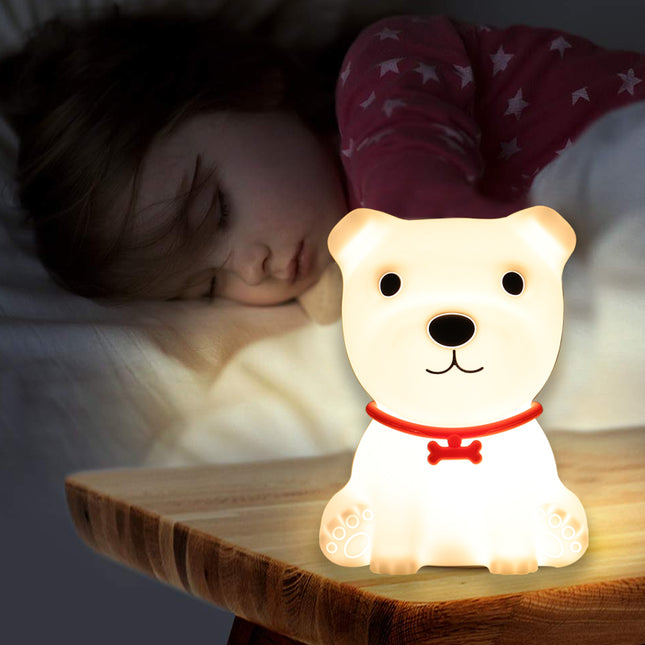 Silikone hundehvalp natlampe med fjernbetjening