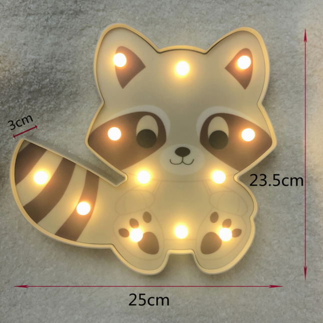 Vaskebjørn væglampe til børneværelset