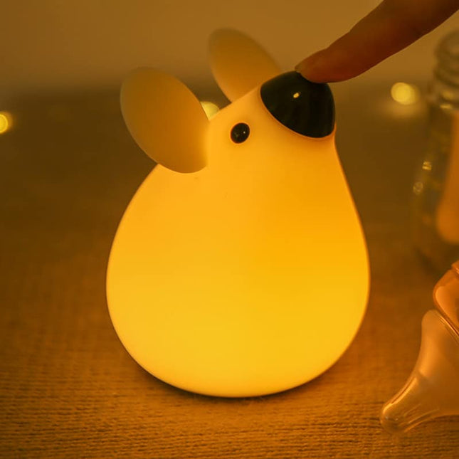 Genopladelig LED natlampe formet som mus