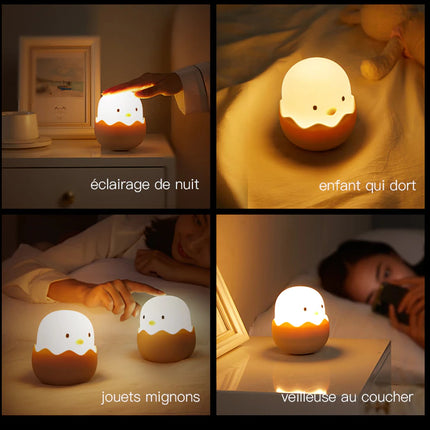 Sød kylling natlampe i blød silikone