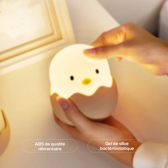 Sød kylling natlampe i blød silikone