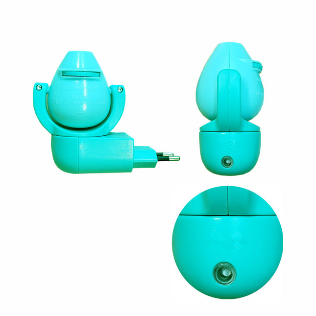 Natlampe med projektor og billedskiver