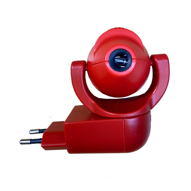 Natlampe med projektor og billedskiver