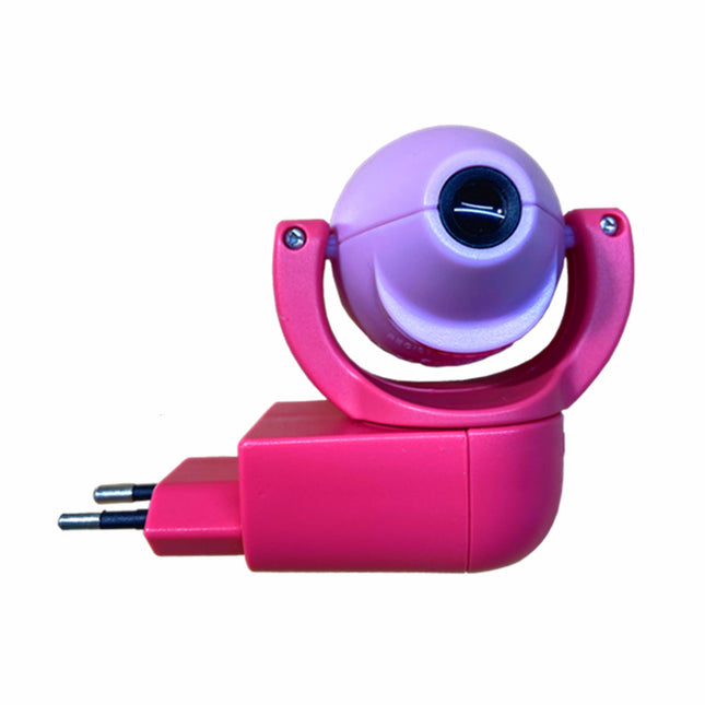 Natlampe med projektor og billedskiver