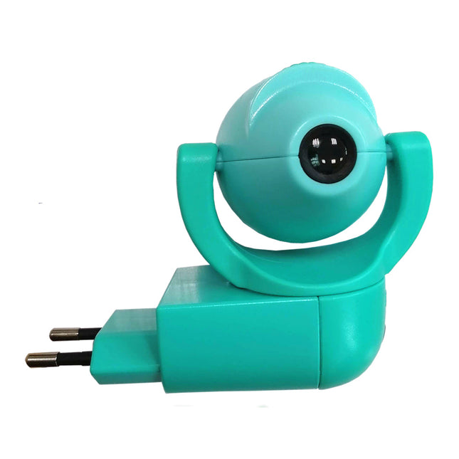 Natlampe med projektor og billedskiver