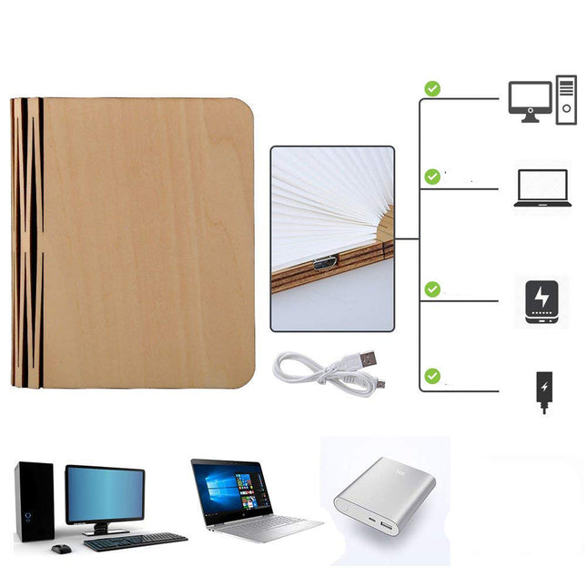 Genopladelig foldbar boglampe med USB