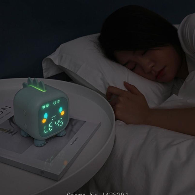 Dinosaur digitalt vækkeur med natlys